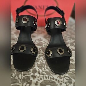 VANELi Womens Liviana Heeled Black Sandals